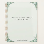 Op maat gemaakte saliegroene botanische wellness z planner (Voorkant)
