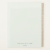 Op maat gemaakte saliegroene botanische wellness z planner (Achterkant)