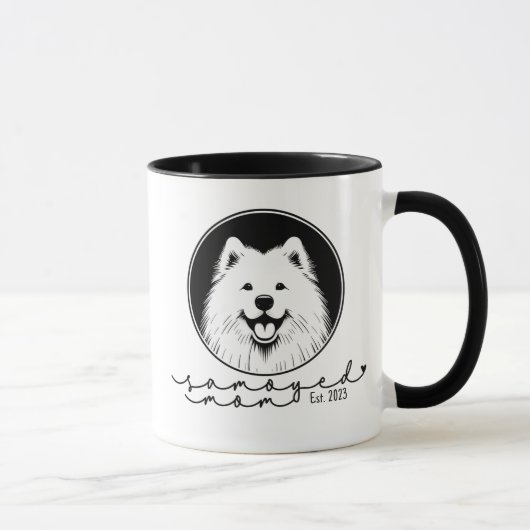 Op maat gemaakte Samoyed Moeder Pop Art Samoyed Mok (Rechts)