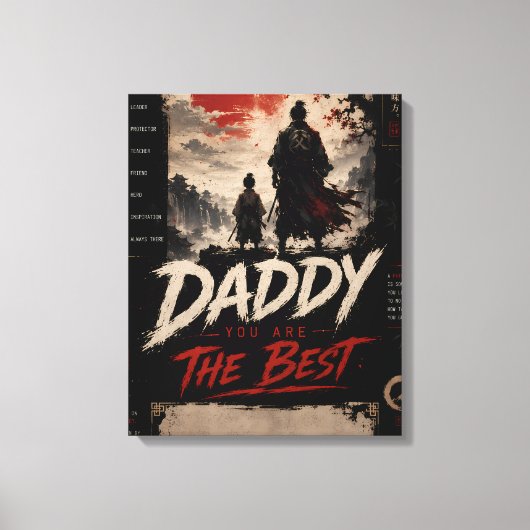 Op maat gemaakte Samurai Vaderdag eerbewijs cadeau Canvas Afdruk (Voorkant)