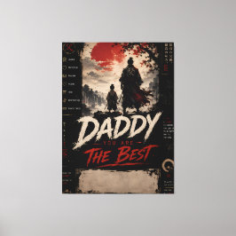 Op maat gemaakte Samurai Vaderdag eerbewijs cadeau Canvas Afdruk