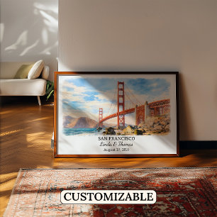 Op maat gemaakte San Francisco muurkunst, Californ Poster