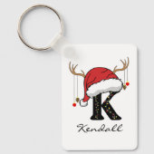 Op maat gemaakte Santa-monogram grootschalige sleu Sleutelhanger (Voorkant)