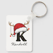 Op maat gemaakte Santa-monogram grootschalige sleu Sleutelhanger (Achterkant)