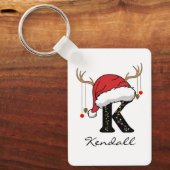 Op maat gemaakte Santa-monogram grootschalige sleu Sleutelhanger (Voorkant)