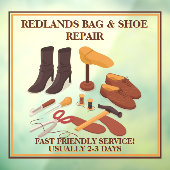 Op maat gemaakte schoenen tas reparatie winkel raamsticker (Vel 3)