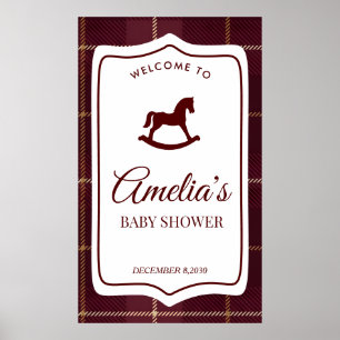 Op maat gemaakte  Schommelpaard baby shower Banner Poster