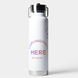 Op maat gemaakte school logo geïsoleerde waterfles