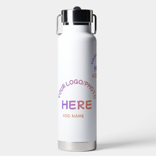 Op maat gemaakte school logo geïsoleerde waterfles (Voorkant)