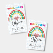 Op maat gemaakte schoolhalpas RAINBOW- lint Badge (Voor- en achterkant)