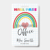 Op maat gemaakte schoolhalpas RAINBOW- lint Badge (Achterkant)
