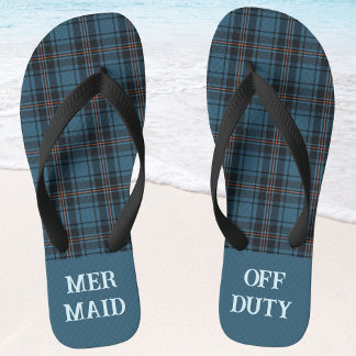 Op maat gemaakte schotse ruiten grappige strandpen teenslippers