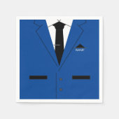 Op maat gemaakte servetten met naam Blauw pak en s (Voorkant)