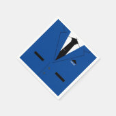 Op maat gemaakte servetten met naam Blauw pak en s (Hoek)