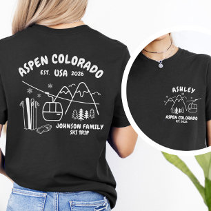 Op maat gemaakte skireis familie vrienden groep ma t-shirt