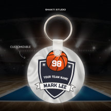 Op maat gemaakte sleutelhanger voor basketbalteam
