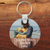 Op maat gemaakte sleutelhanger voor papa, Ik hou v (Voorkant)