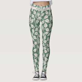 Op maat gemaakte smaragdgroene bloem voor het huwe leggings