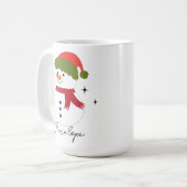 Op maat gemaakte sneeuwman kerstcadeau voor haar koffiemok (Voorkant links)
