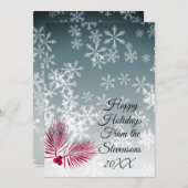 Op maat gemaakte Sneeuwvlok Kerstkaart (Voorkant / Achterkant)