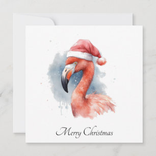 Op maat gemaakte sneeuwvogel flamingo van de kerst feestdagenkaart