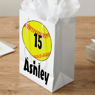 Op maat gemaakte Softbal Cadeautassen Medium Cadeauzakje