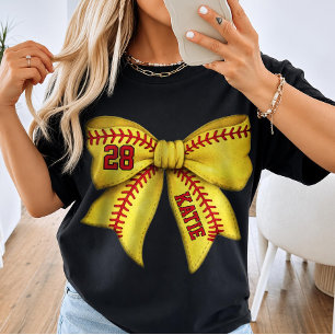Op maat gemaakte Softball Mom Boog met Naam & Spel T-shirt