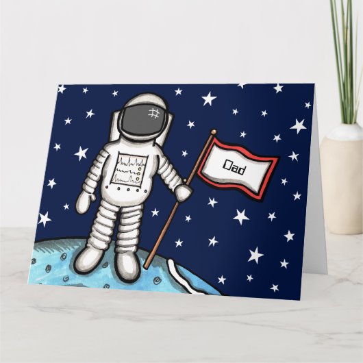 Op maat gemaakte Spaceman Astronaut Kosmische Vade Kaart (Voorkant)