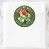 Op maat gemaakte spaghettisaus ronde sticker (Tas)