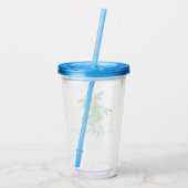 Op maat gemaakte spat van turkoois libel acryl drinkbeker (Achterkant)