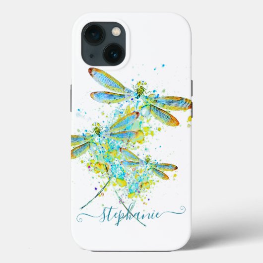 Op maat gemaakte spatten van de turkoois libel Case-Mate iPhone case (Achterkant)