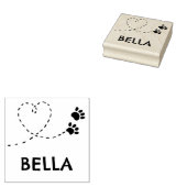 Op maat gemaakte speelse pootafdruk naamstempel rubberstempel (Gestempeld)