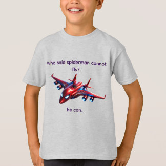 Op maat gemaakte Spiderman Web-Vliegtuig Kinderen T-shirt