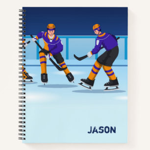 Op maat gemaakte spiraalnotitieboek voor ijshockey notitieboek