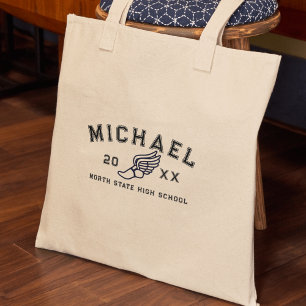 Op maat gemaakte sportbehaalde sporter Varsity Let Tote Bag