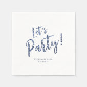 Op maat gemaakte sprankelende blauwe glitters 'lat servet (Voorkant)