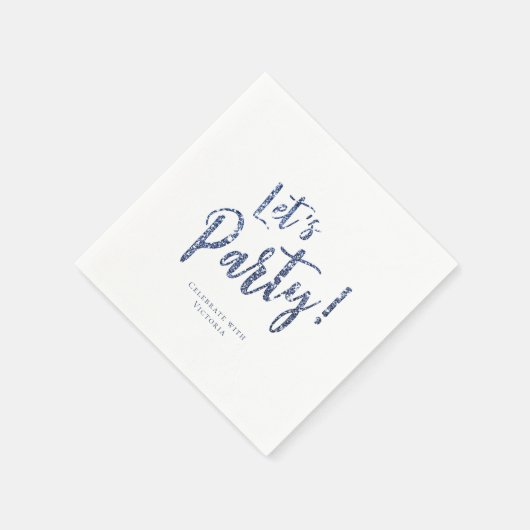 Op maat gemaakte sprankelende blauwe glitters 'lat servet (Hoek)