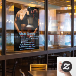 Op maat gemaakte Spray Tanning Booth Business 5 Raamsticker