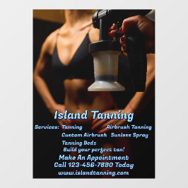 Op maat gemaakte Spray Tanning Booth Business 5 Raamsticker
