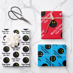 Op maat gemaakte squashbal kerstcadeauverpakkingsv inpakpapier vel