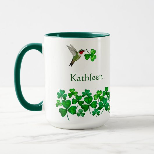 Op maat gemaakte St. Patrick's kolibrie Mok (Links)