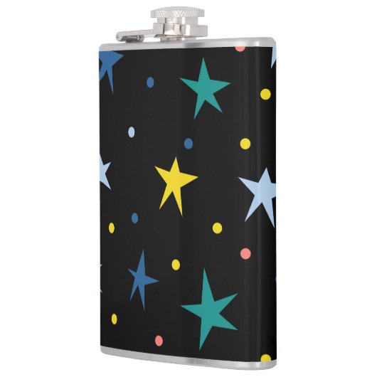 Op maat gemaakte sterrenpatroon bier- en wijnfles heupfles (Links)