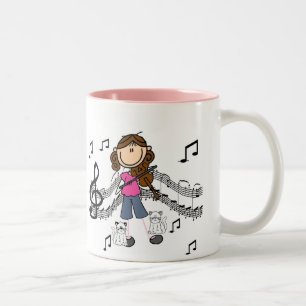 Op maat gemaakte Stick Figure Vioolspeler Mok