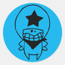 OP MAAT GEMAakte STICKER van gelukkig monster