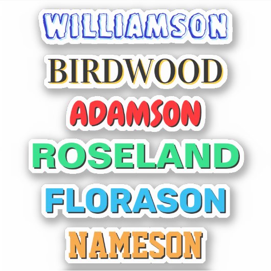 Op maat gemaakte stickers met achternaam (waterdic (Voorkant)