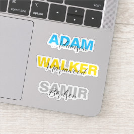 Op maat gemaakte stijlvolle naamstickers voor jong sticker