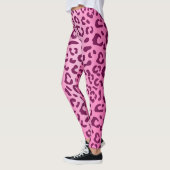 Op maat gemaakte stijlvolle roze luipaardprint leg leggings (Links)