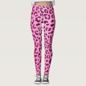 Op maat gemaakte stijlvolle roze luipaardprint leg leggings (Voorkant)