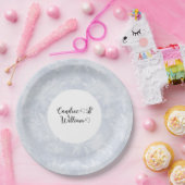 Op maat gemaakte stoffige blauwe krijt wegwerp bor papieren bordje (Feest)