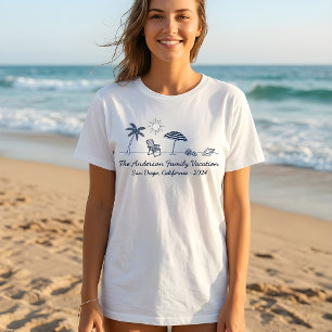 Op maat gemaakte strand familiereünie stoel palmbo t-shirt